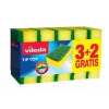 Käsnnuustik VILEDA Tip-Top pakendis 5 tk, ristkülikukujulised kiudpadjad 70×90×30 mm, kollane