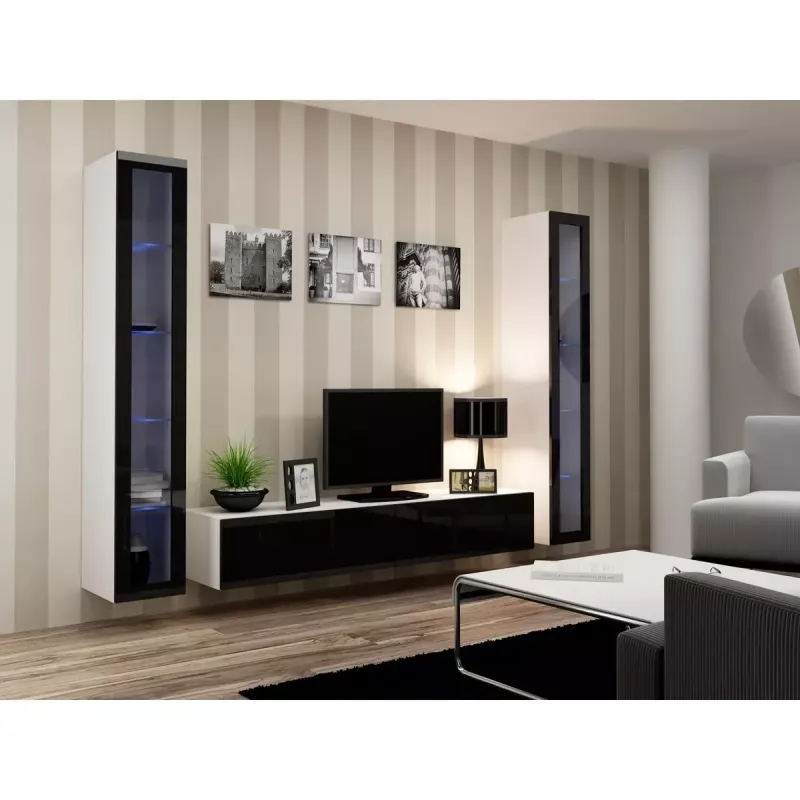 Teleriiul cama meble VIGO 180 — 1800×400×300 mm, valge pealispind, valge raam, puitlaastplaat