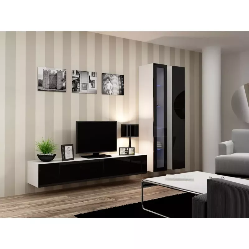 Teleriiul cama meble VIGO 180 — 1800×400×300 mm, valge pealispind, valge raam, puitlaastplaat