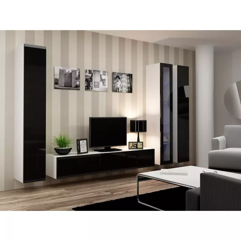 Teleriiul cama meble VIGO 180 — 1800×400×300 mm, valge pealispind, valge raam, puitlaastplaat