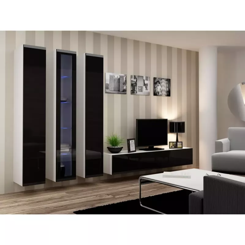 Teleriiul cama meble VIGO 180 — 1800×400×300 mm, valge pealispind, valge raam, puitlaastplaat