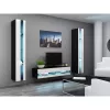 TV alus Cama Meble VIGO NEW 30/140/40, 1400×400×300 mm, must pealispind, puitlaastplaat, must raam