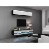 TV alus Cama Meble VIGO NEW 30/140/40, 1400×400×300 mm, must pealispind, puitlaastplaat, must raam