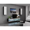 TV alus Cama Meble VIGO NEW 30/140/40, 1400×400×300 mm, must pealispind, puitlaastplaat, must raam