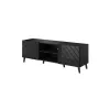 TV-kapp cama meble ABETO 150x42x52 cm, must läikiv, MDF pealispind, must raam