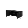 TV-kapp cama meble ABETO 150x42x52 cm, must läikiv, MDF pealispind, must raam