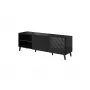 TV-kapp cama meble ABETO 150x42x52 cm, must läikiv, MDF pealispind, must raam