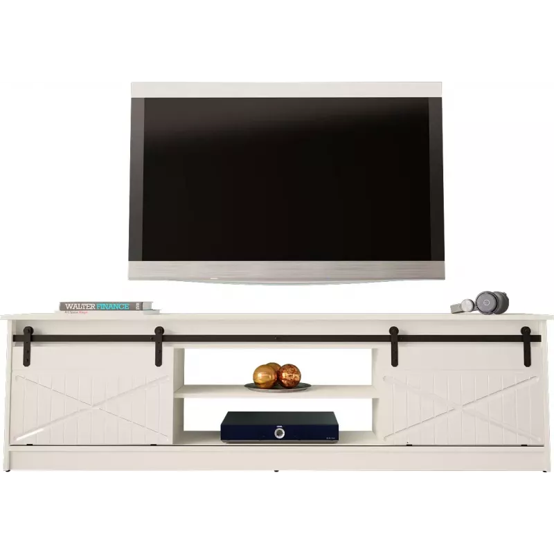 TV-kapp Cama Meble GRANERO RTV 200x56,7x35 cm — valge pealispind, puitlaastplaadist korpus