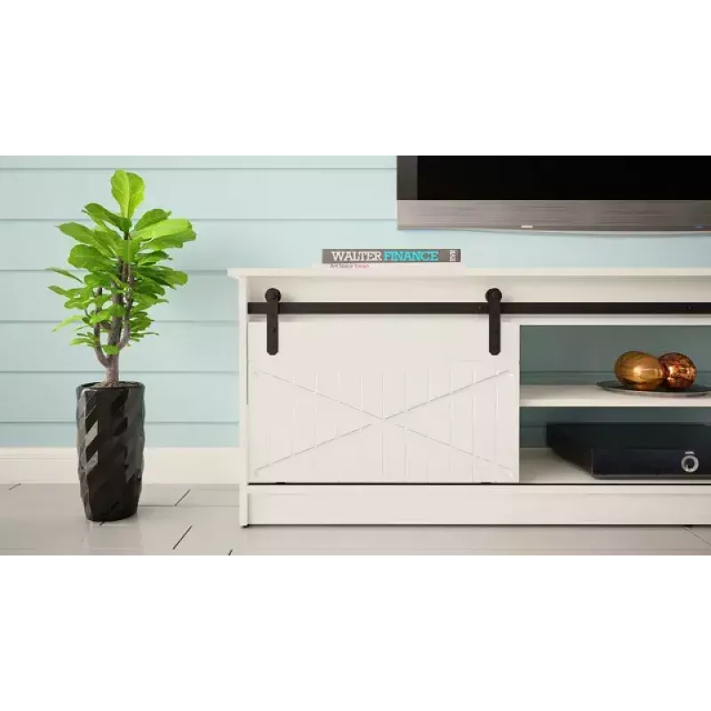 TV-kapp Cama Meble GRANERO RTV 200x56,7x35 cm — valge pealispind, puitlaastplaadist korpus