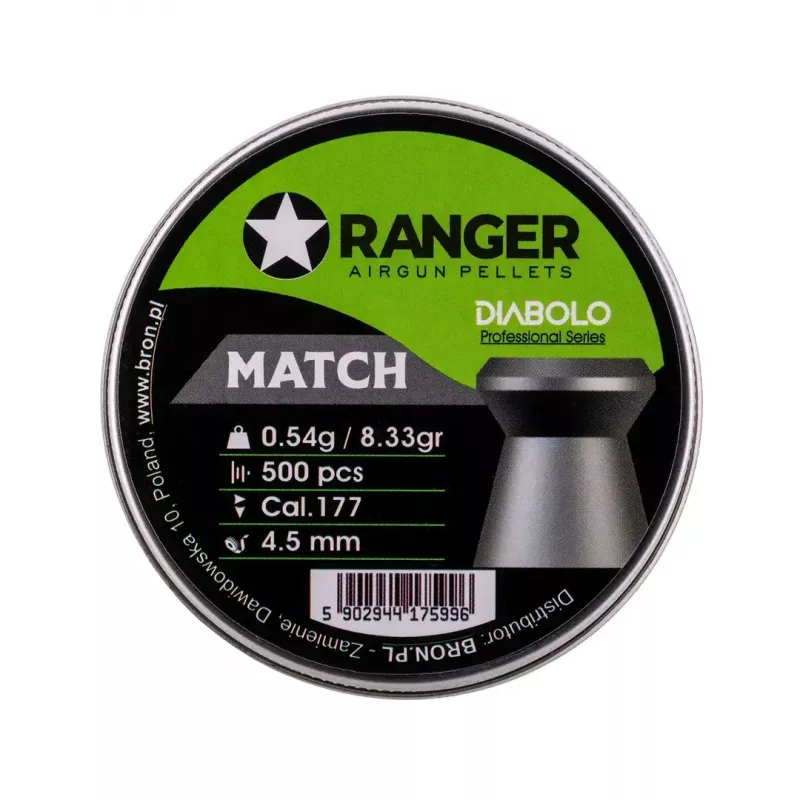 Õhupüssi diabolod RANGER PRORO 4,5 mm — 500 tk, hõbedane, alumiiniumist dosaator