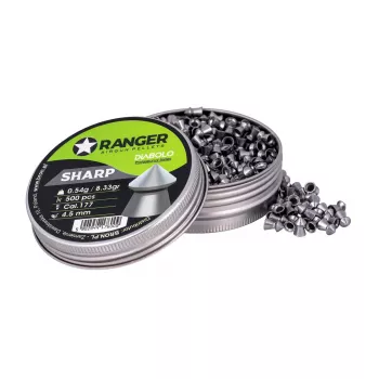 Õhupüssi kuulid RANGER PRORO.45.500.S — 4,5 mm diabolo terav ots, 500 tk, alumiiniumdosator