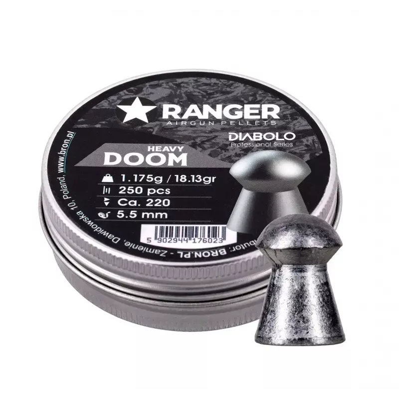 Õhupüssi kuulid RANGER PRORO.55.250.DH Diabolo 5,5 mm, 250 tk, hõbedane, alumiiniumdosaaator