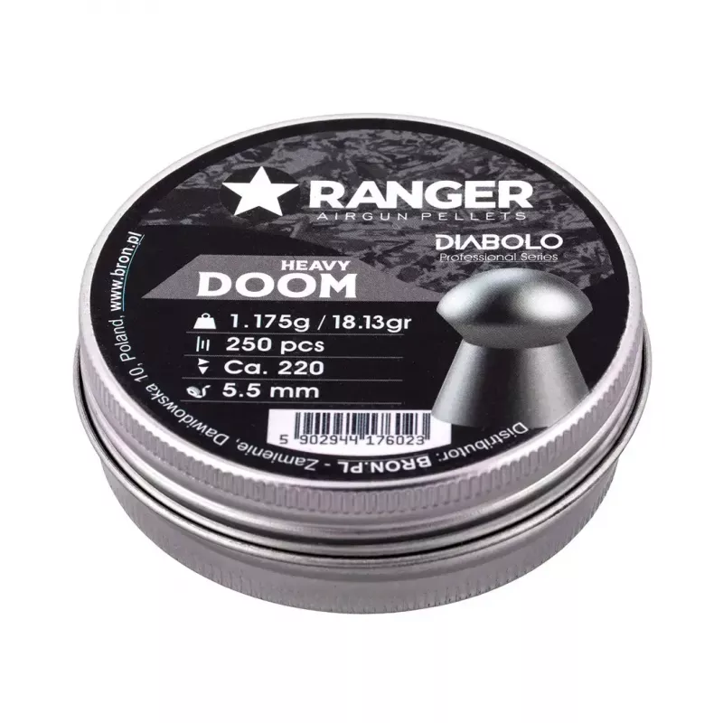 Õhupüssi kuulid RANGER PRORO.55.250.DH Diabolo 5,5 mm, 250 tk, hõbedane, alumiiniumdosaaator