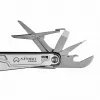Multitool AZYMUT H2038 täissuuruses multiriist — 14 tööriista, 16,2 cm avatuna, 10,1 cm kokkuvoldituna, 264 g, 420/7CR13 teras, nahast kott