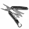 Multitool AZYMUT Turon 10-tööriistaga karabiin H-P224108 — roostevaba teras 420, 10 funktsiooni, kokkupandult 11 cm, kaal 224 g, nahast tupp
