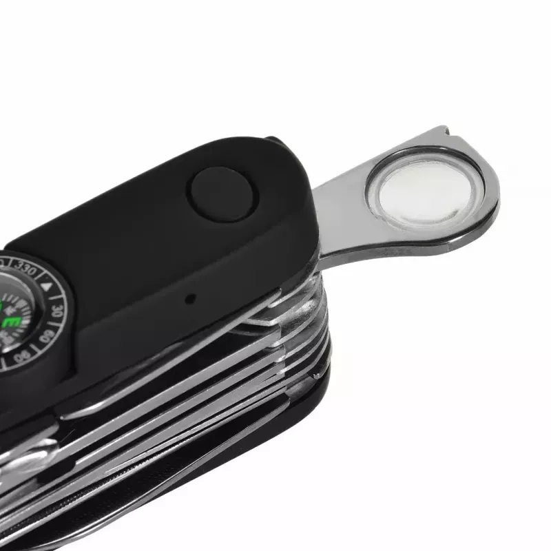 Taskunuga AZYMUT Tatron multifunktsionaalne kokkupandav nuga 25 tööriista, roostevaba teras, 9 cm kokkupanduna, 200 g, nahast kott
