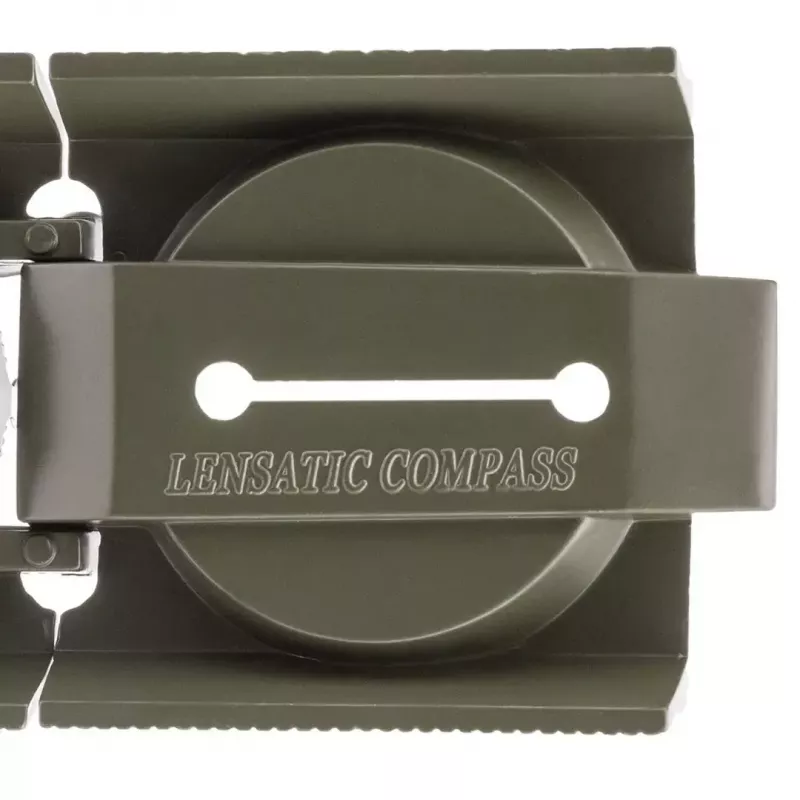 Navigatsiooniline magnetkompass Mil‑Tec Mil‑Tec US valgustusega, alumiiniumkorpus, mõõtkavad 1:50k ja 1:25k, oliivroheline