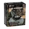 Navigatsiooniline magnetkompass Mil‑Tec Mil‑Tec US valgustusega, alumiiniumkorpus, mõõtkavad 1:50k ja 1:25k, oliivroheline