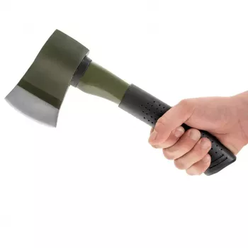 Kirves Mil-Tec 15506000 — kompaktne matkakirves, roostevaba terasest tera 4,6 mm, pikkus 280 mm, pea laius 80 mm, kaal 832 g