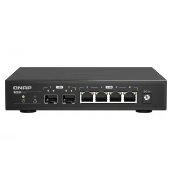 QNAP QSW-2104-2S võrgulüliti, haldamata 2.5G Ethernet, must