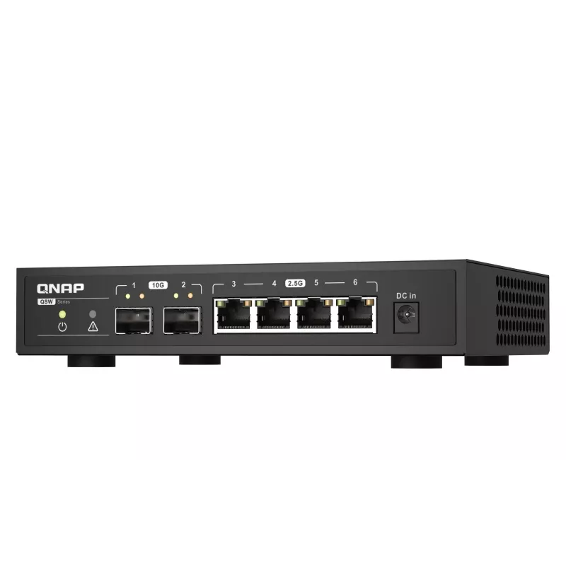 QNAP QSW-2104-2S võrgulüliti, haldamata 2.5G Ethernet, must