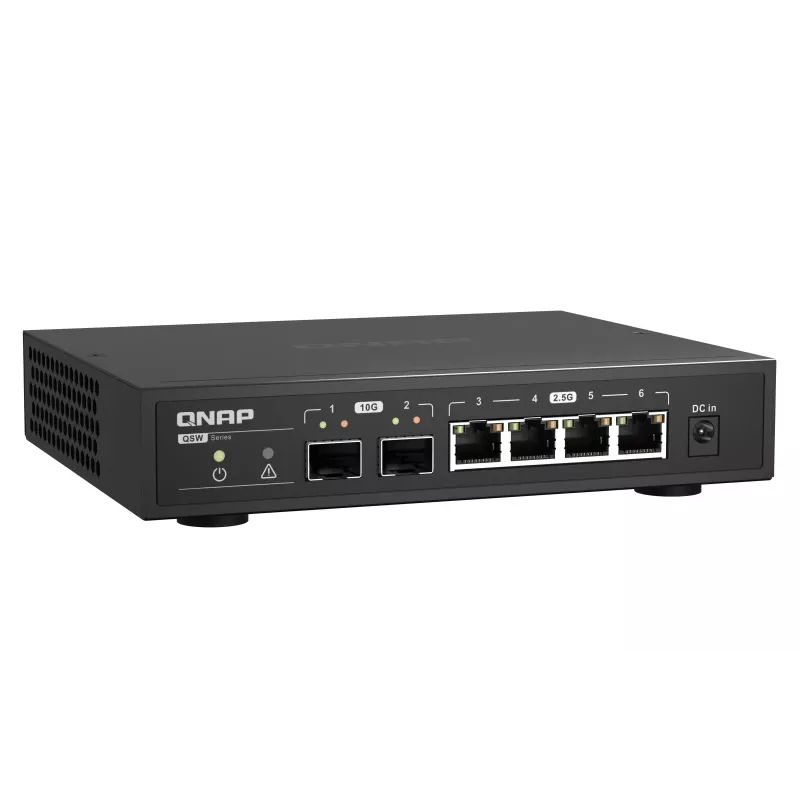 QNAP QSW-2104-2S võrgulüliti, haldamata 2.5G Ethernet, must