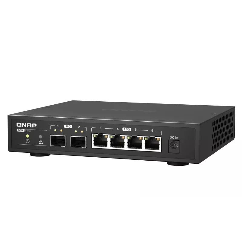 QNAP QSW-2104-2S võrgulüliti, haldamata 2.5G Ethernet, must