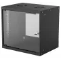 Seinale paigaldatav 9U võrgukapp INTELLINET 19 tolli (540×487×400 mm) must, klaasuks, IP20