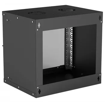 Seinale paigaldatav 9U võrgukapp INTELLINET 19 tolli (540×487×400 mm) must, klaasuks, IP20