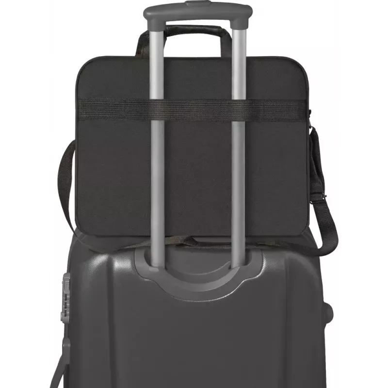 Sülearvutikott DEFENDER 15,6 tolli (39,6 cm) — polüester, eemaldatav õlarihm, tõmblukk, must