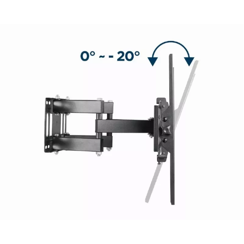 Seinale kinnitatav TV-kinnitus GEMBIRD WM-70ST-01 ekraanidele 37 tolli kuni 70 tolli, kalle 0° kuni -20°, pööre ±60°, VESA 200×200–600×400, max 35 kg, must