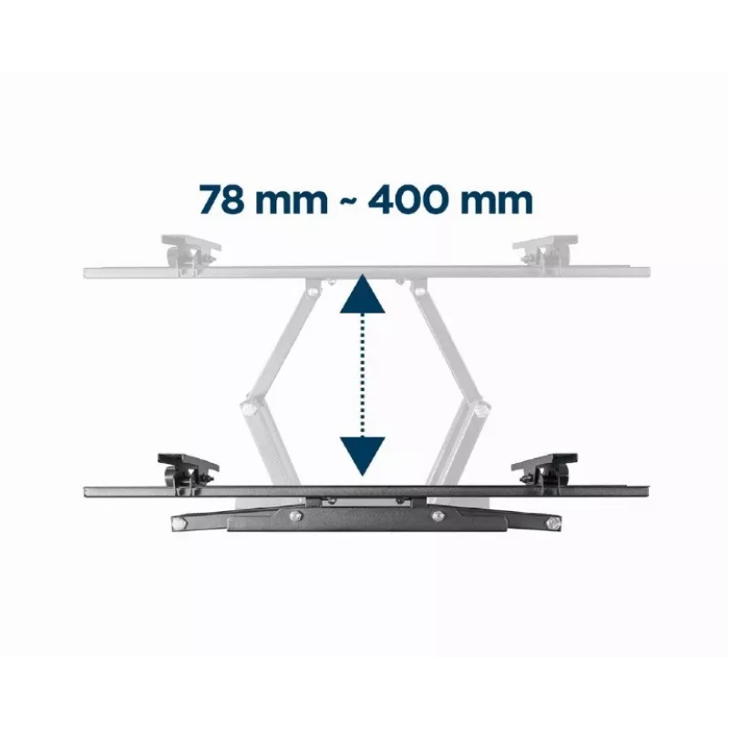Seinale kinnitatav TV-kinnitus GEMBIRD WM-70ST-01 ekraanidele 37 tolli kuni 70 tolli, kalle 0° kuni -20°, pööre ±60°, VESA 200×200–600×400, max 35 kg, must