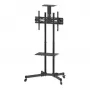 Põrandal seisev teleri- ja monitorikinnitusega trollialus MANHATTAN 461238, mobiilne, must, kõrgus 1803 mm, VESA 200x200–600x400, maksimaalselt 50 kg
