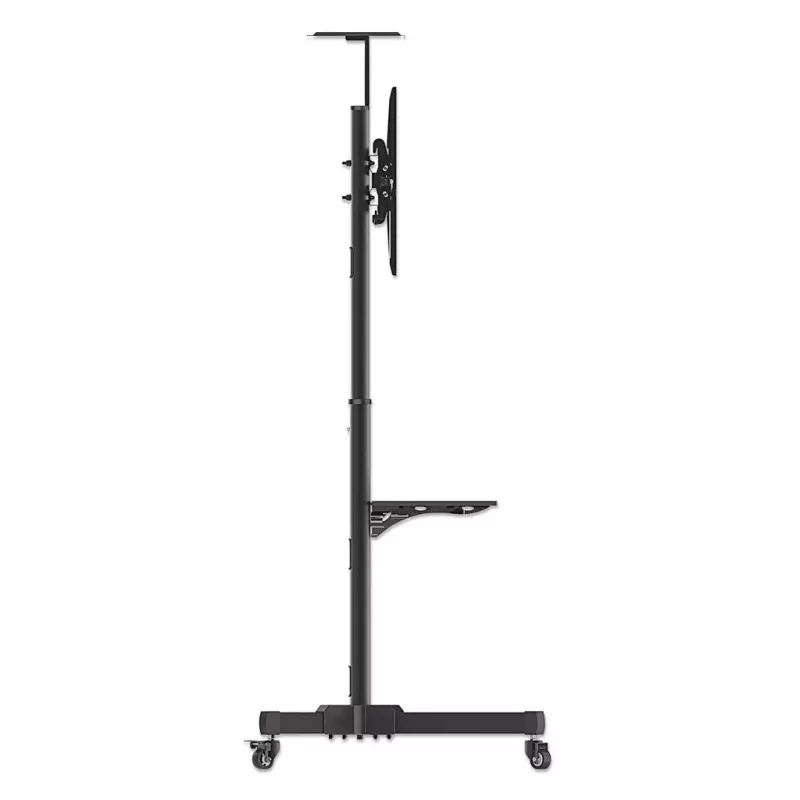 Põrandal seisev teleri- ja monitorikinnitusega trollialus MANHATTAN 461238, mobiilne, must, kõrgus 1803 mm, VESA 200x200–600x400, maksimaalselt 50 kg