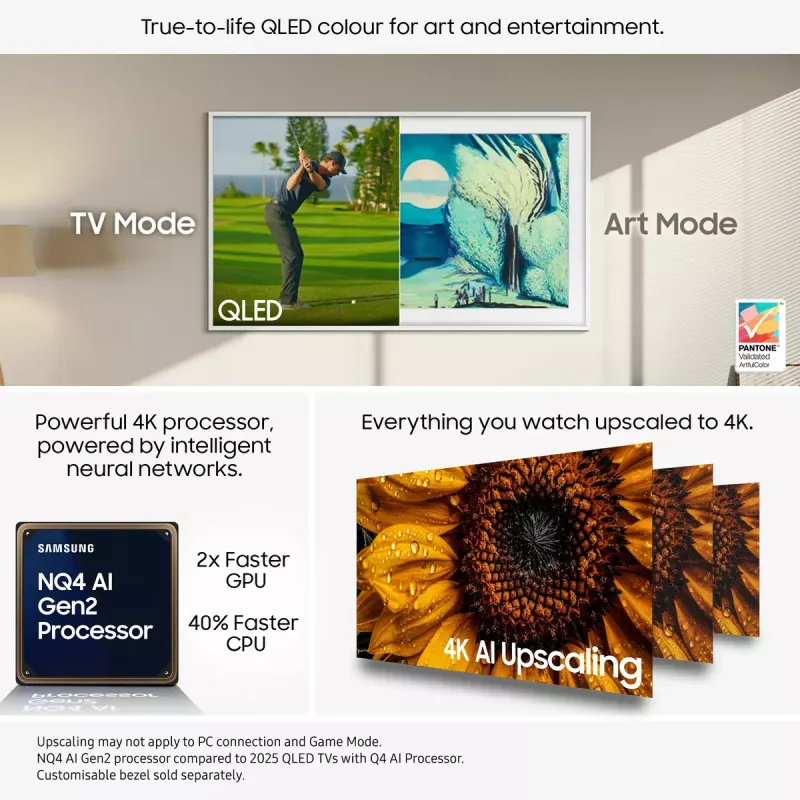 Televiisor Samsung QE65LS03FAUXXH 65 tolli The Frame QLED 4K HDR Smart TV, 3840×2160, Tizen, 120Hz
