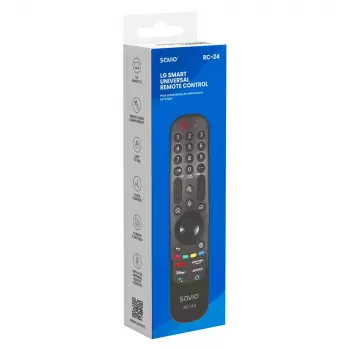 Kaugjuhtimispult SAVIO RC-24 IR juhtmevaba universaalne telerile, must, nuppvajutusega, ulatus 10 m, toetab 1 seadet