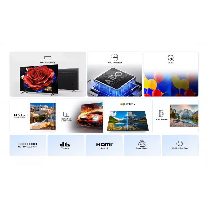 TV TCL P79K 50 tolli QLED 4K (127 cm) 3840 x 2160, Google TV, HDR10+, HDMI 2.1, 3xHDMI, Wi‑Fi, Bluetooth