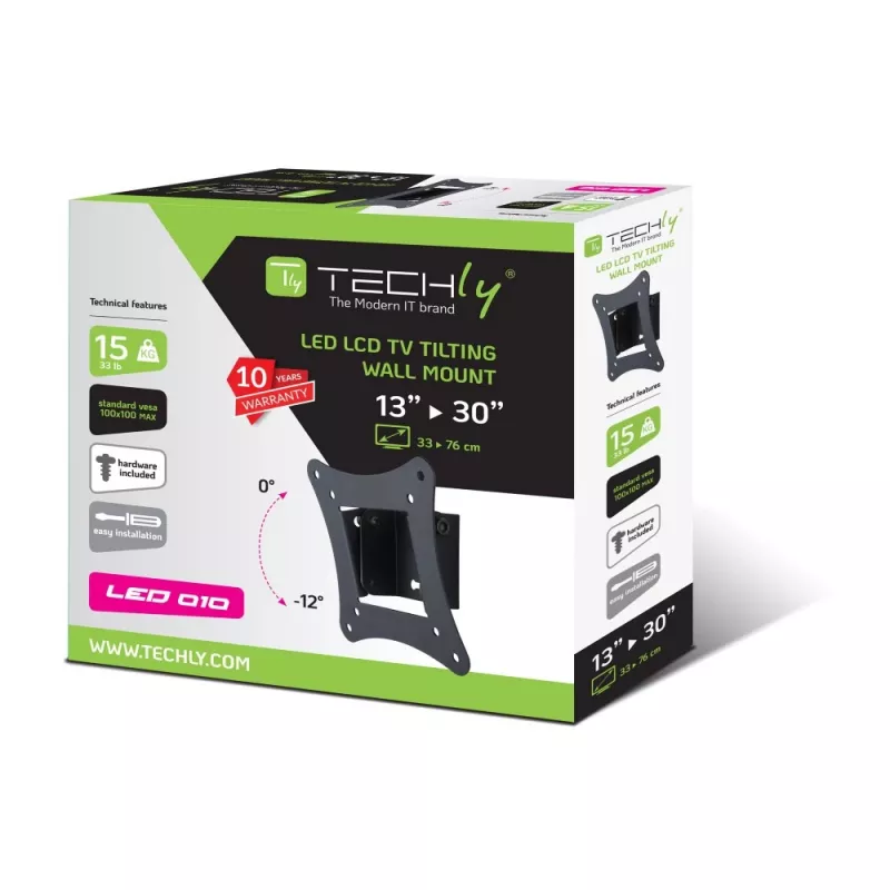 Techly ICA-LCD-900 76,2 cm (30 tolli) Must