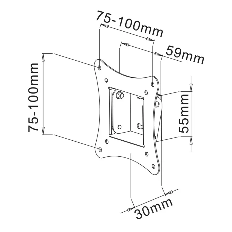 Techly ICA-LCD-900 76,2 cm (30 tolli) Must
