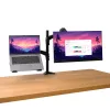Lauakinnitus TRUST Mara kahe õlaga monitorialus 2 kuvarile kuni 32 tolli – gaasvedru, VESA 75x75–100x100, max 16 kg, klamber, must