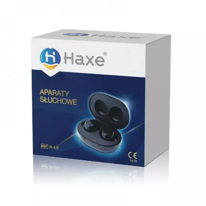 Haxe kuuldeaparaat JH-A39 kõrvasisene, laetav, 35 dB võimendus, 400–4500 Hz, 6 helitugevuse taset, laadimiskarp