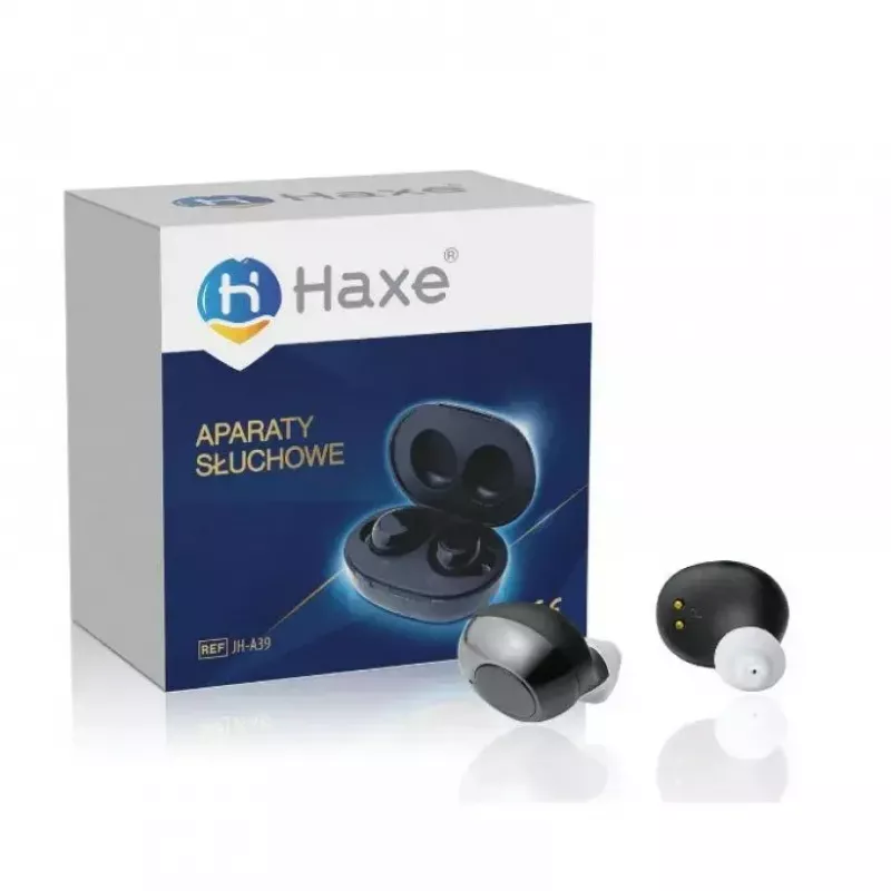 Haxe kuuldeaparaat JH-A39 kõrvasisene, laetav, 35 dB võimendus, 400–4500 Hz, 6 helitugevuse taset, laadimiskarp