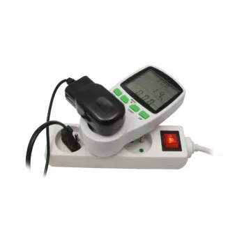Wattmeeter GreenBlue GB202 võimsusmõõtur 0–9999 W, 3600 W max, 220–240 V, 16 A, LCD-ekraan