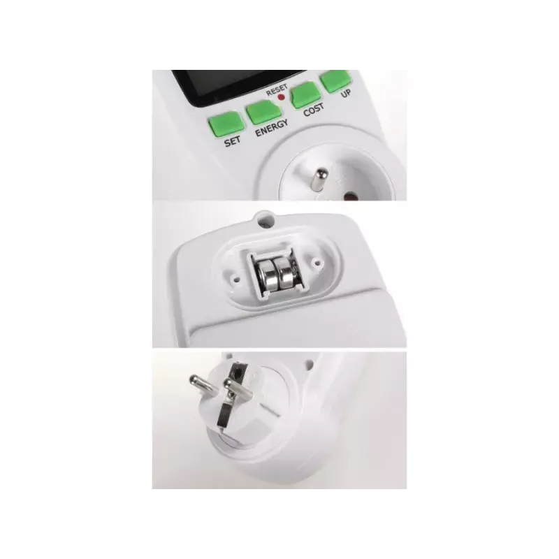 Wattmeeter GreenBlue GB202 võimsusmõõtur 0–9999 W, 3600 W max, 220–240 V, 16 A, LCD-ekraan