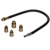 Analoogmanomeeter YATO YT-73022 0–20 baari, 75 mm sihverplaat, süsinikteras, 0,5 m voolik, 4 messingadapterit, kandekohver
