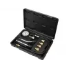 Analoogmanomeeter YATO YT-73022 0–20 baari, 75 mm sihverplaat, süsinikteras, 0,5 m voolik, 4 messingadapterit, kandekohver