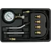 Analoogmanomeeter YATO YT-73022 0–20 baari, 75 mm sihverplaat, süsinikteras, 0,5 m voolik, 4 messingadapterit, kandekohver
