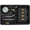 Analoogmanomeeter YATO YT-73022 0–20 baari, 75 mm sihverplaat, süsinikteras, 0,5 m voolik, 4 messingadapterit, kandekohver