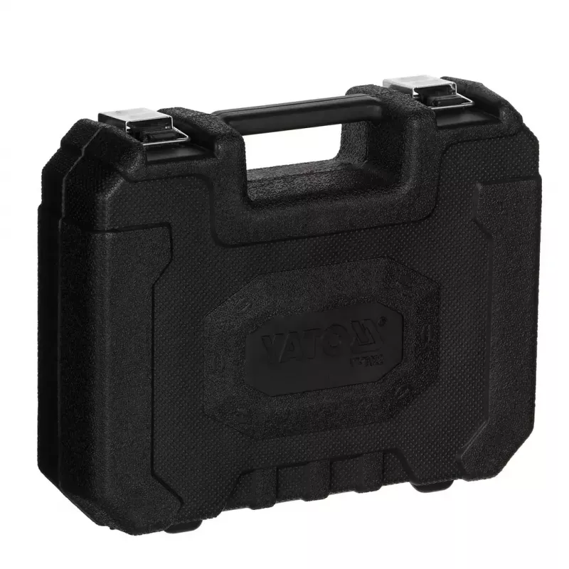 Analoogmanomeeter YATO YT-73022 0–20 baari, 75 mm sihverplaat, süsinikteras, 0,5 m voolik, 4 messingadapterit, kandekohver