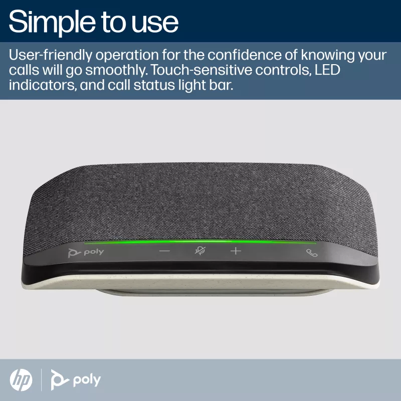 HP Poly Sync 10 kõlar + USB-A–USB-C kaabel, PC, must, 0,715 m, Windows 10, Windows 11, MacOS, 100–7800 Hz